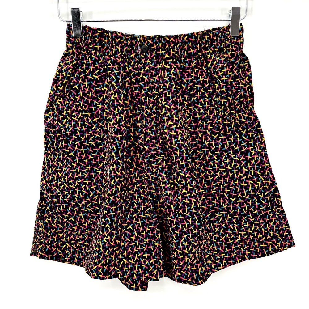 Vintage 80s Dockers Multicolor Bermuda Shorts‎ Womens Petite XS Graphic Print